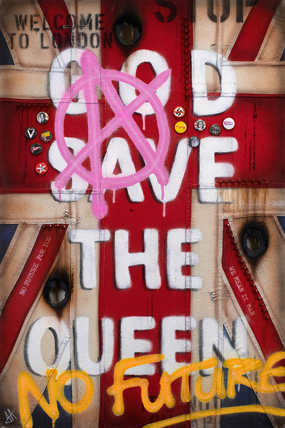 JJ Adams - ' God Save The Queen - Flag ' - Framed Limited Edition