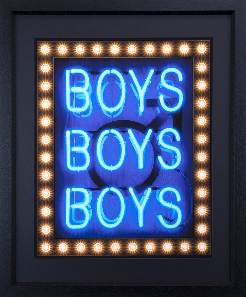 Courty - 'Boys, Boys, Boys' (Blue) - Framed Limited Edition artwork