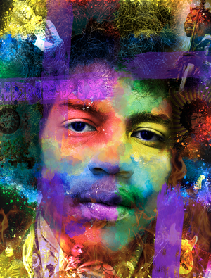 Neil Pengelly - 'Purple Haze - Hendrix'- Limited Edition with Embellished Frame