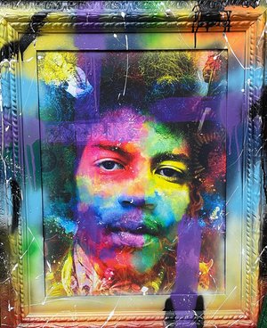 Neil Pengelly - 'Purple Haze - Hendrix'- Framed Original Artwork