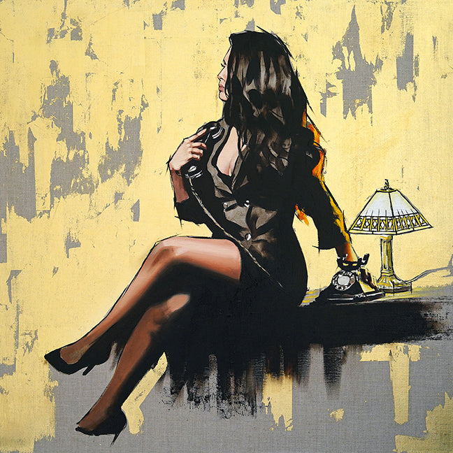 Richard Blunt - 'She E.O. - Gold Metallic ' - Hand Embellished Framed Limited Edition Art