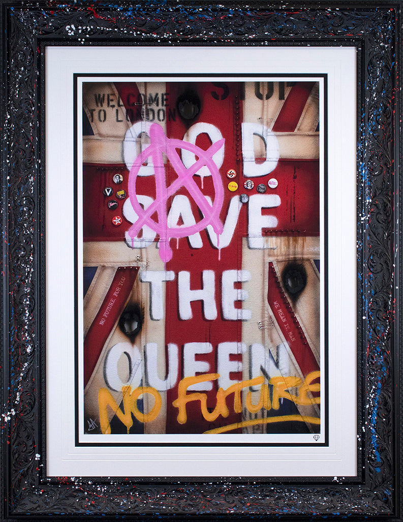 JJ Adams - ' God Save The Queen - Flag ' - Framed Limited Edition