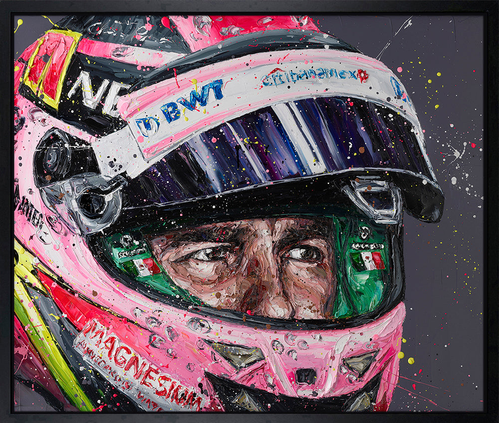 Paul Oz  - 'Checo' - Sergio Perez - Framed Limited Edition (Print & Canvas)