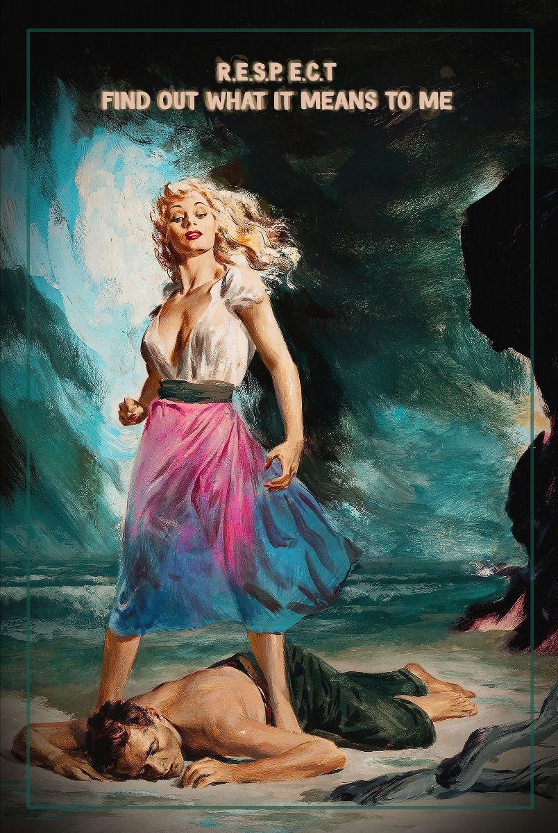 Sam Wolfe - 'R.E.S.P.E.C.T.' - Aretha Franklin Tribute Lyrics- Framed Original