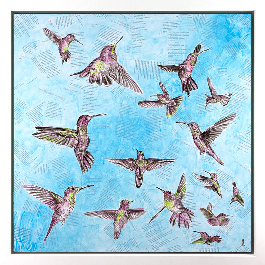 Chess - 'The Breeze - Hummingbirds' - Framed Original Print