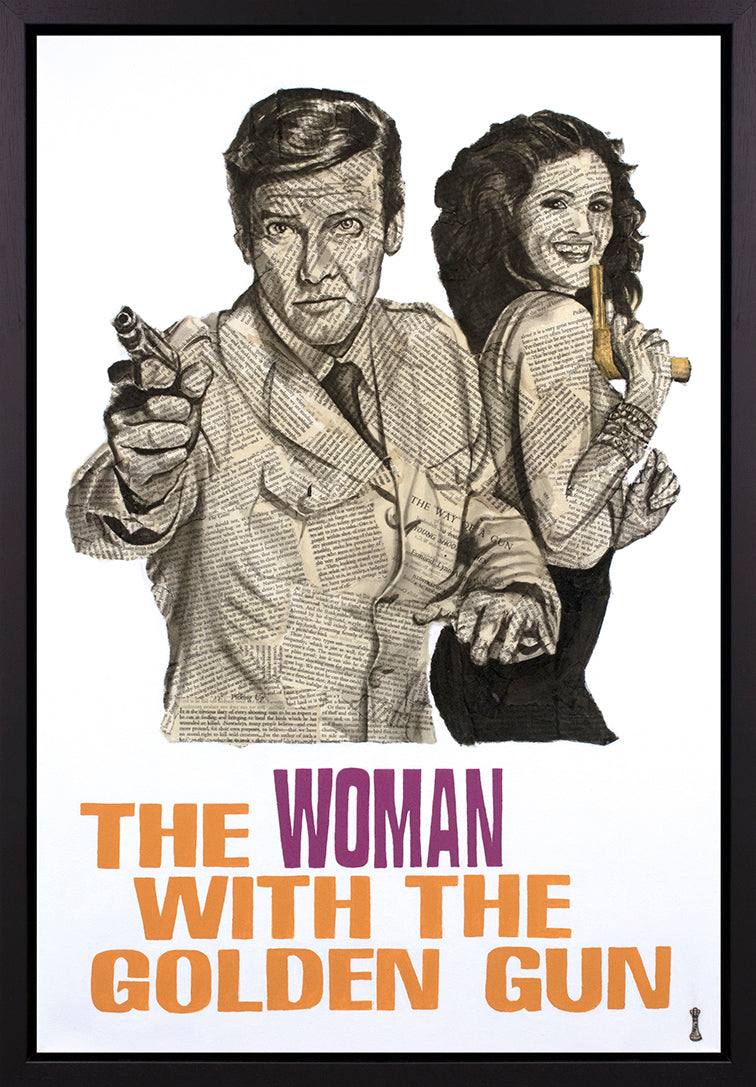 Chess - 'The Woman With The Golden Gun' - Framed Canvas Original