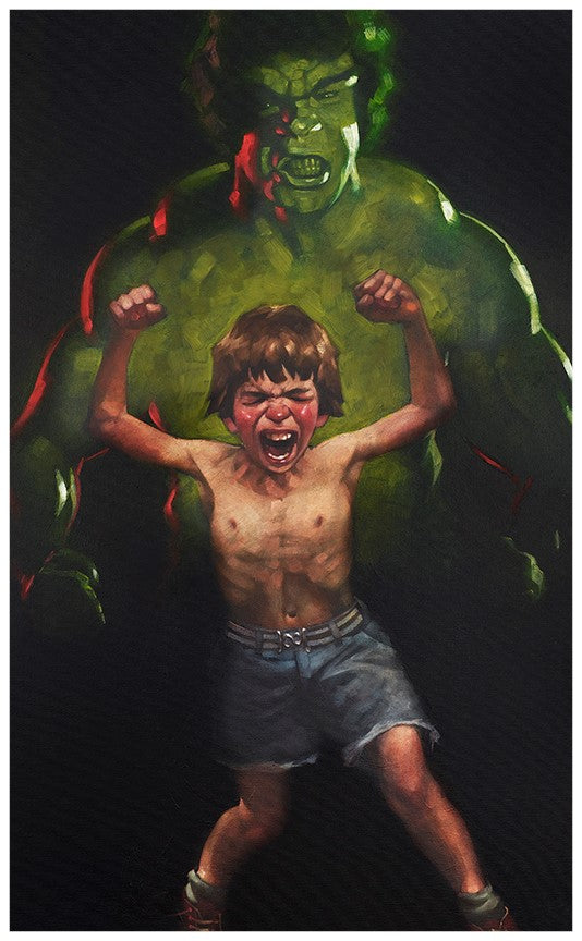 Craig Davison - ' Dr Bruce Banner is Bathed in the Full Force of the Mysterious Gamma Rays' - Framed Limited Edition Art