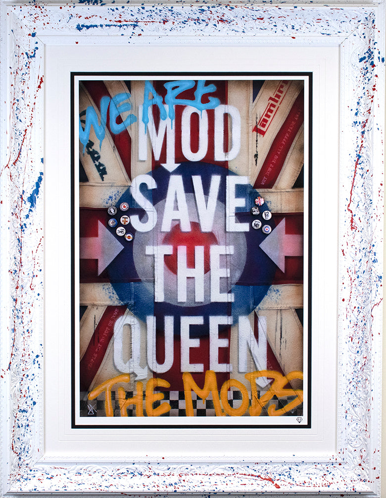 JJ Adams - ' MOD Save The Queen - Flag Series' - Framed Limited Edition