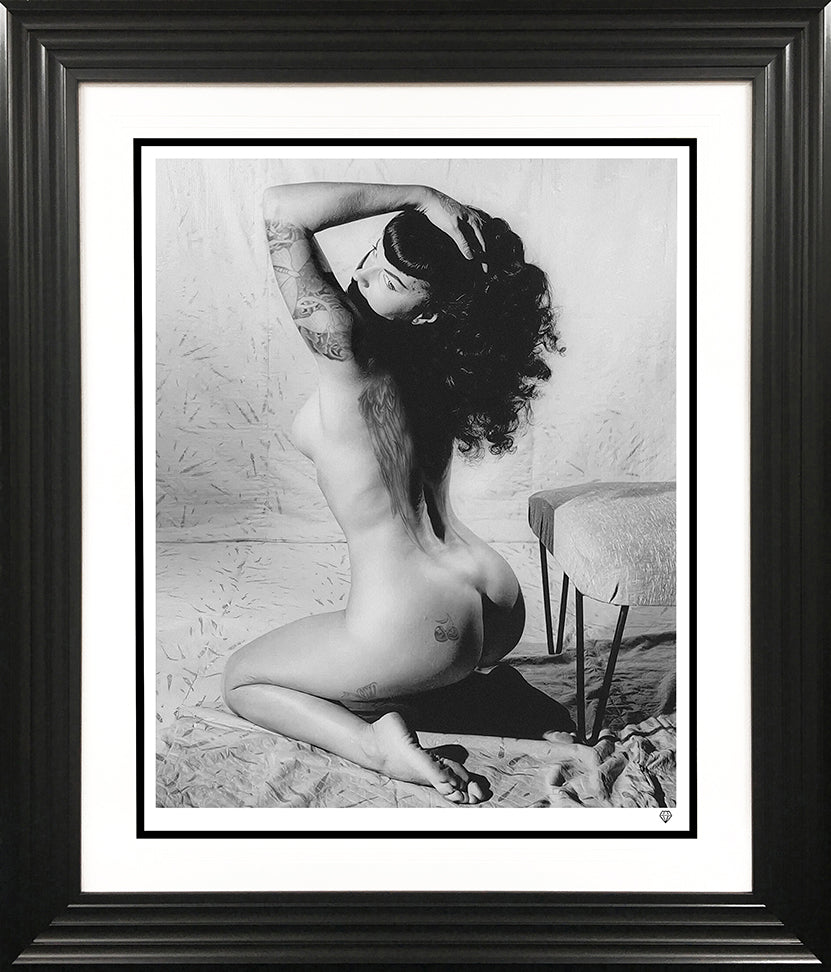 JJ Adams - 'Bettie Page II' (Black & White) - Framed Limited Edition