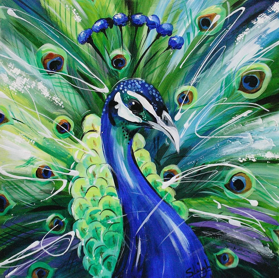 Susan B Leigh - 'Peacock' - Framed Limited Edition