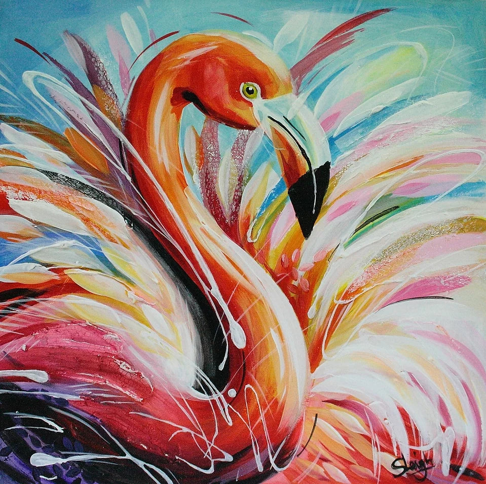 Susan B Leigh - 'Flamingo' - Framed Limited Edition