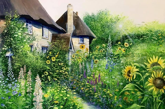 Heather Howe - 'Sunflower Cottage' - Framed Limited Edition Print