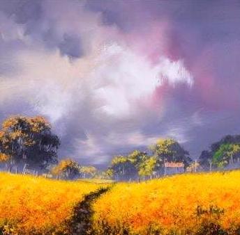 Allan Morgan- 'Through The Field' - Framed Original Art