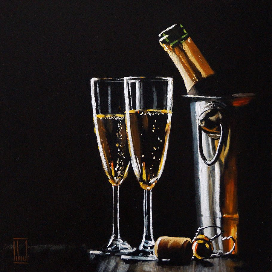 Richard Blunt - 'But First, Champagne' - Framed Original