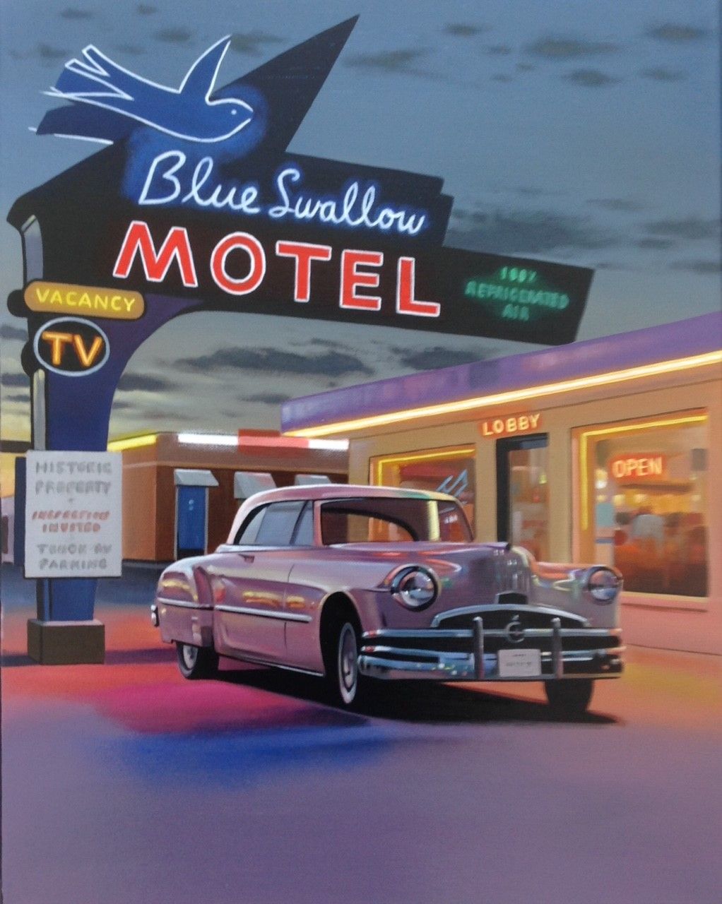 Neil Dawson - 'Blue Swallow Motel'  - Framed Limited Edition