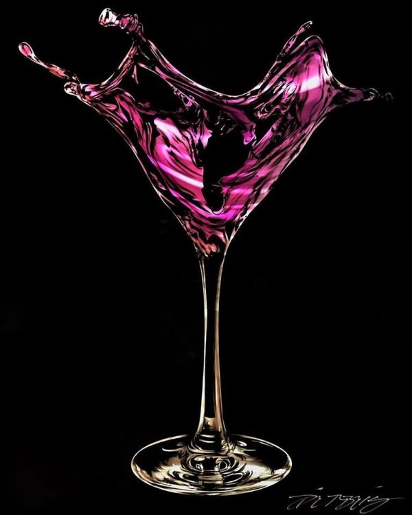 Chris DeRubeis - 'Martini - Pink ~ 1911335' - Framed Original Art