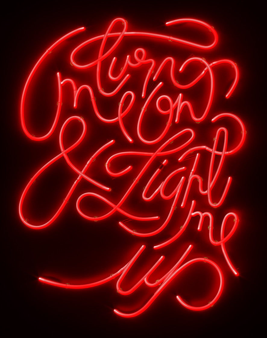 "Turn me on and Light me up" by Courty (FRAMED limited edition print) - New Look Art