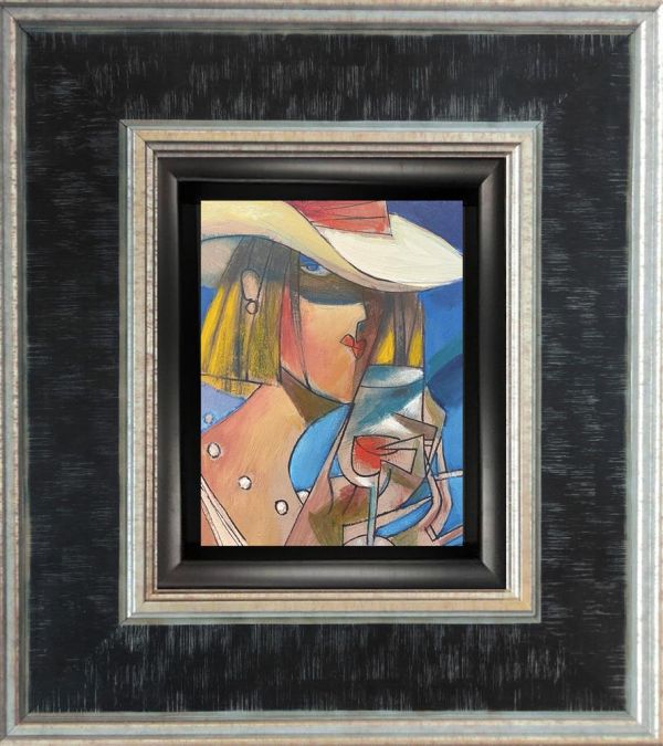 Andrei Protsouk - 'Cowboy Hat' - Framed Original Art