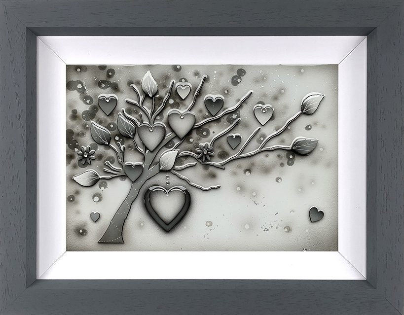 Kealey Farmer - 'Grey Tree Grey Heart 550' - Framed Original Art