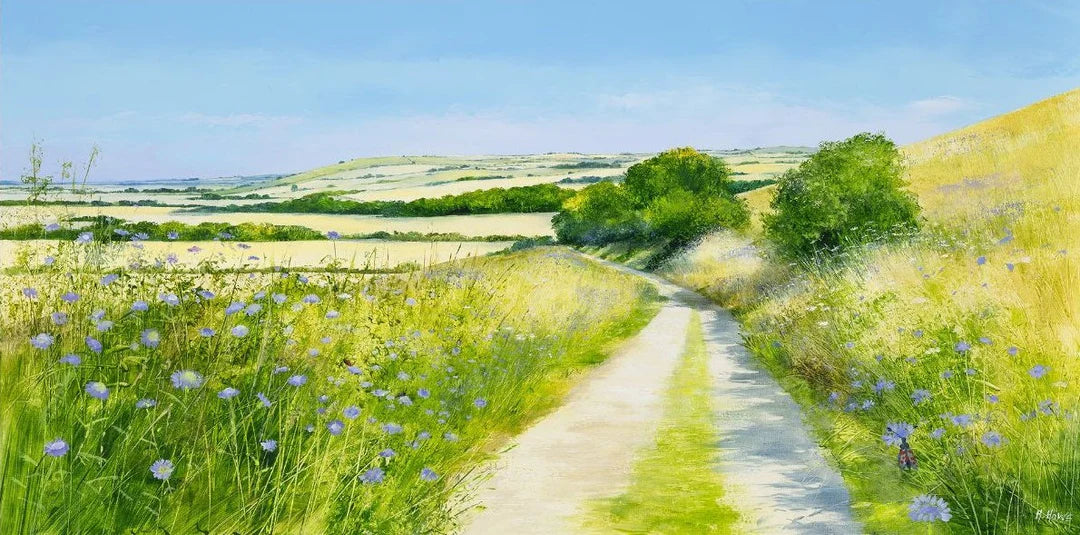 Heather Howe - 'Summer On The Downs' - Framed Hand Embellished Limited Edition