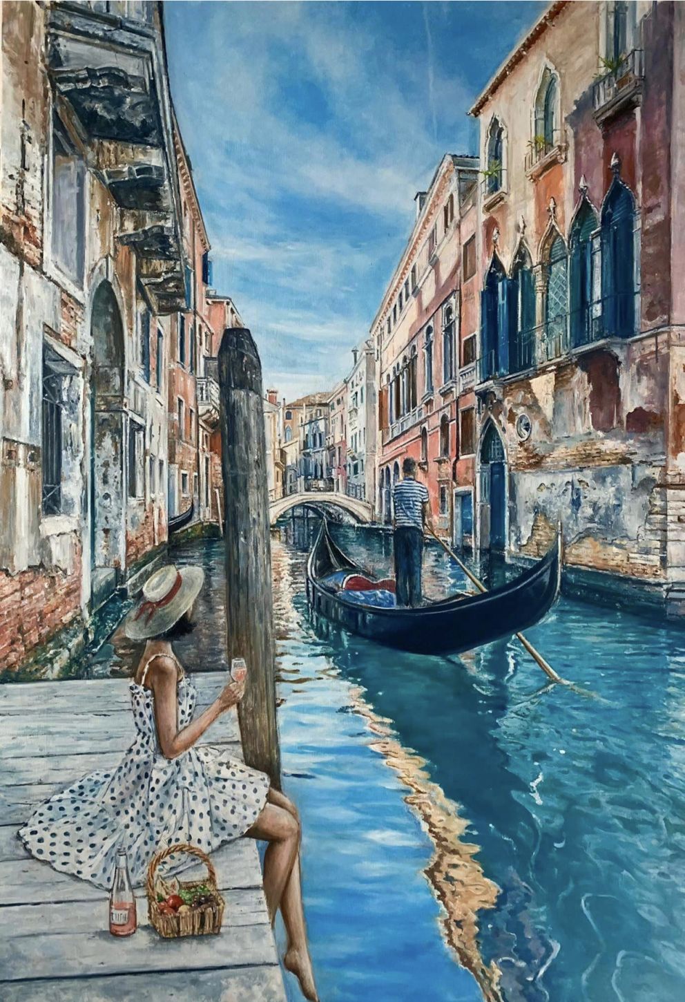 Andrew Kinsman - 'Picnic In Venice' - Framed Limited Edition Art
