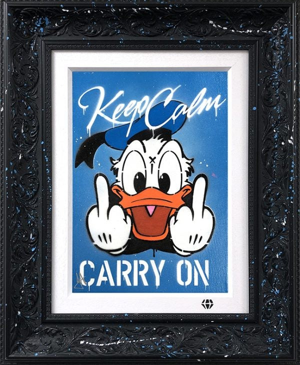 JJ Adams - 'Keep Calm Donald (Blue)' - Framed Original