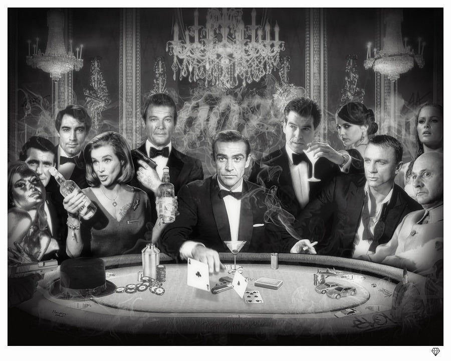 JJ Adams - '007 Bond - B&W' - Framed Original