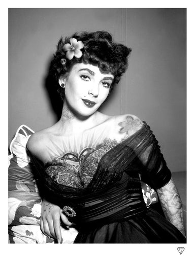 "Elizabeth Taylor Tattoo" by JJ Adams (limited edition print) - New Look Art