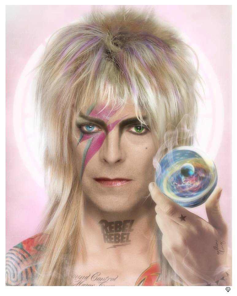 "Goblin King" David Bowie (Colour) by JJ Adams (limited edition print) - New Look Art