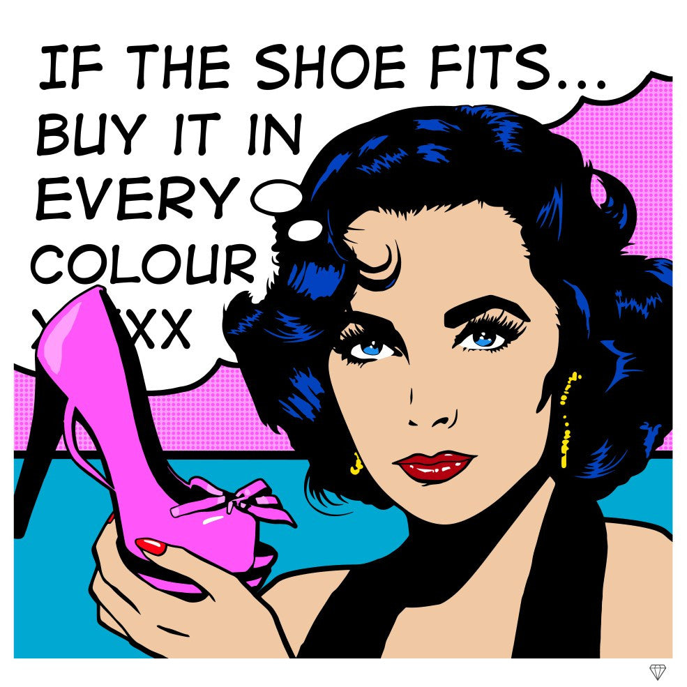 JJ Adams - 'Liz Taylor Shoes Pop' - Framed Limited Edition