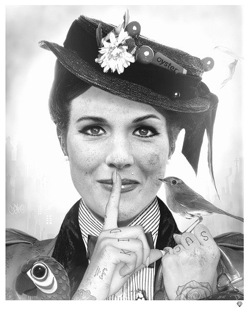 "Spoonful of Sugar" (Black & White) by JJ Adams (limited edition print)