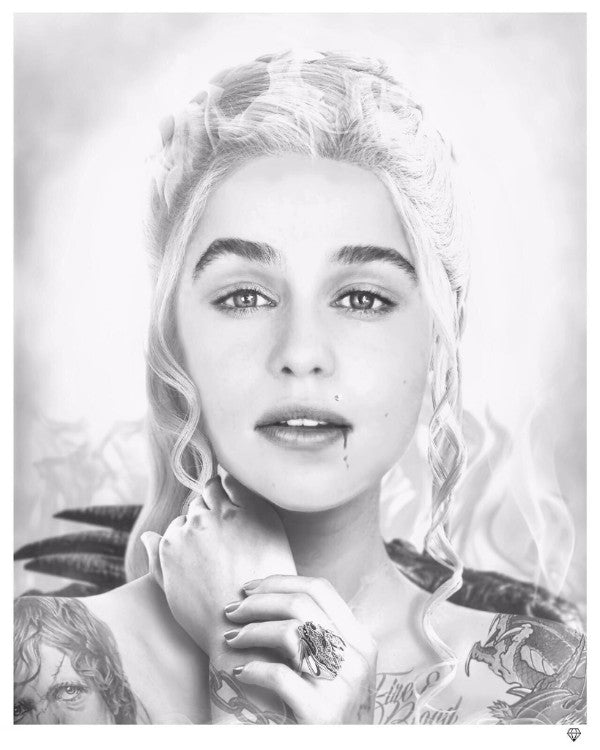JJ Adams - 'Fire & Blood - Game of Thrones' (B&W) Framed Limited edition