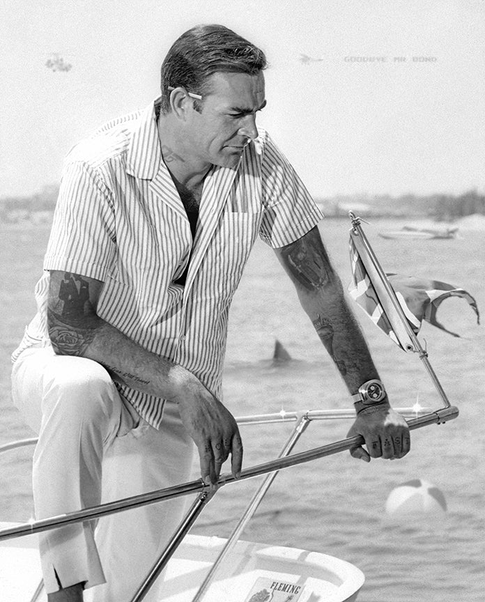 JJ Adams - 'On Vacation II - Black & White' (James Bond Sean Connery) - Framed Original