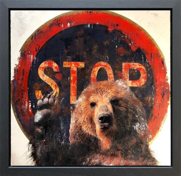 Linda Charles - 'Bearly Up (Large)' - Framed Original Artwork