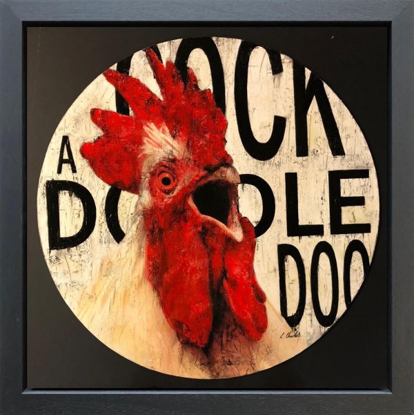 Linda Charles - 'Cock-A-Doo Circle' - Framed Original Art