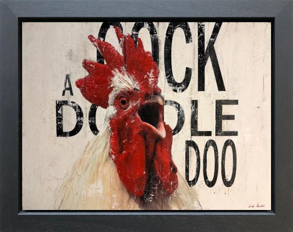 Linda Charles - 'Cock-A-Doodle-Doo 2' - Framed Original Artwork