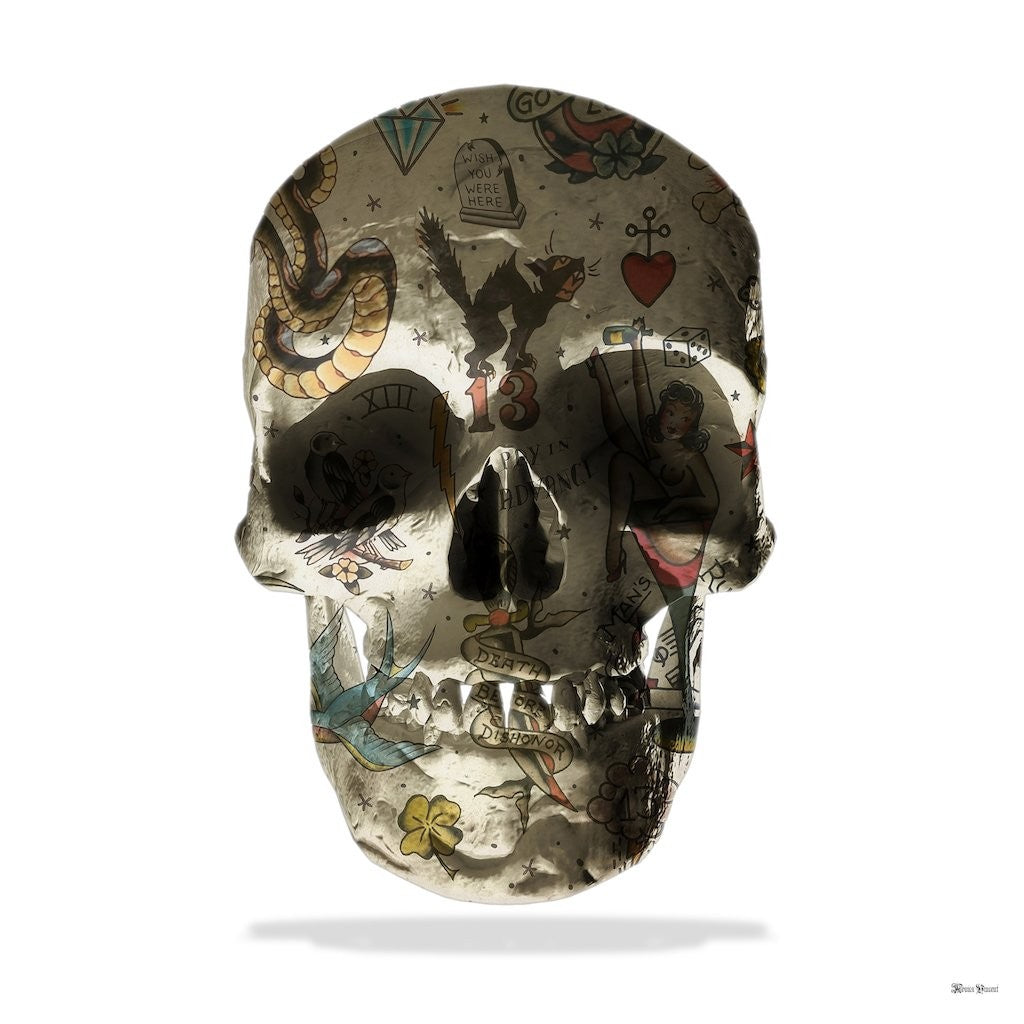 Monica Vincent - 'Tattoo Skull' - Framed Limited Edition Print