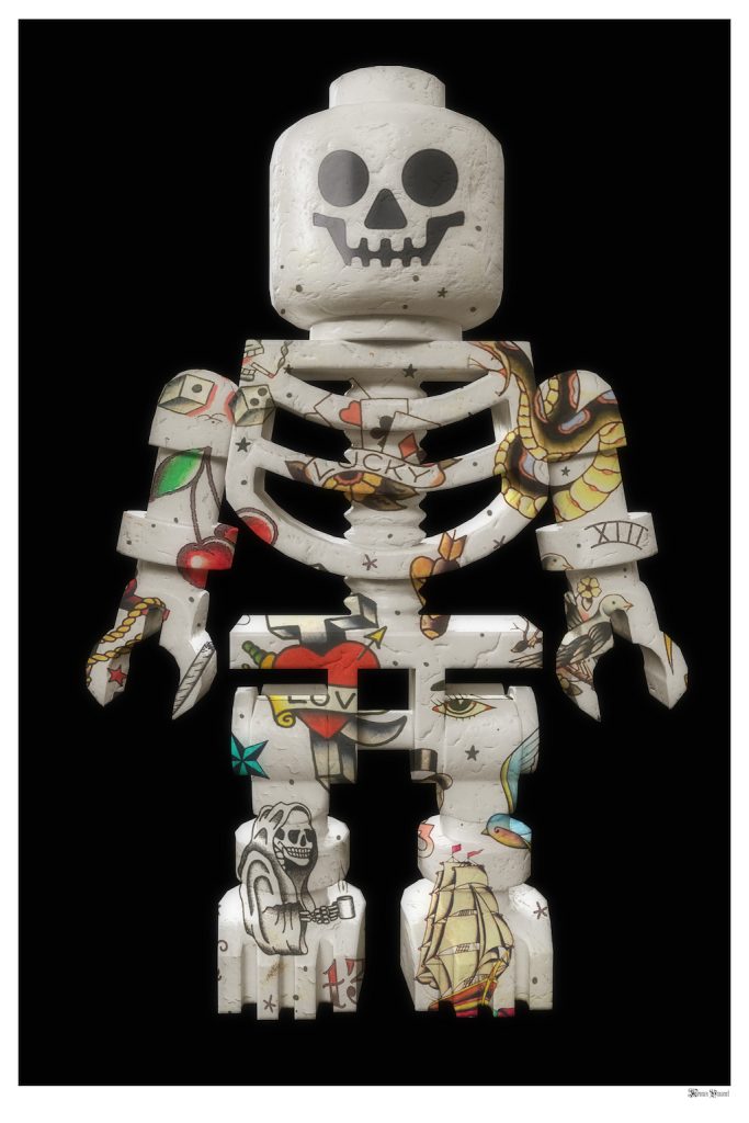 Monica Vincent - 'Lego Skeleton' - Framed Original