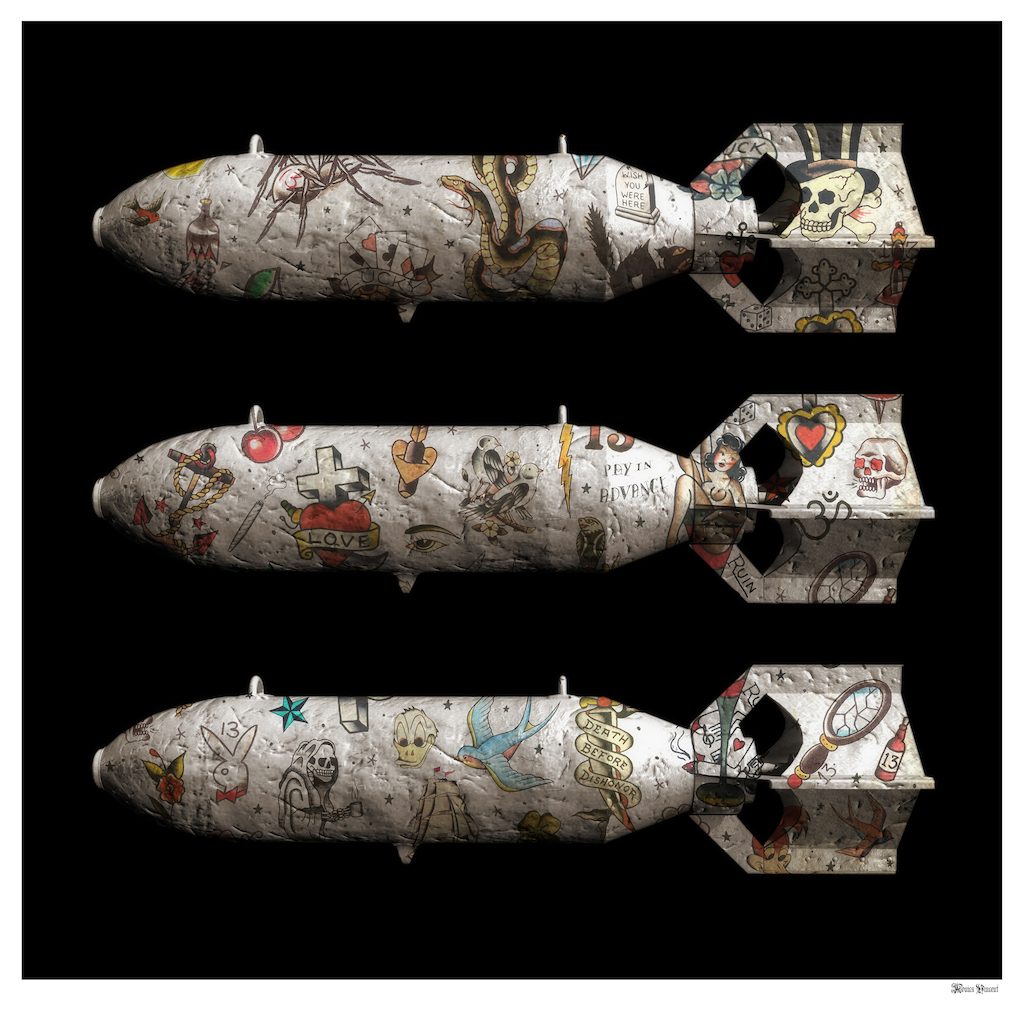 Monica Vincent - 'Tattoo Bombs' - Framed Original