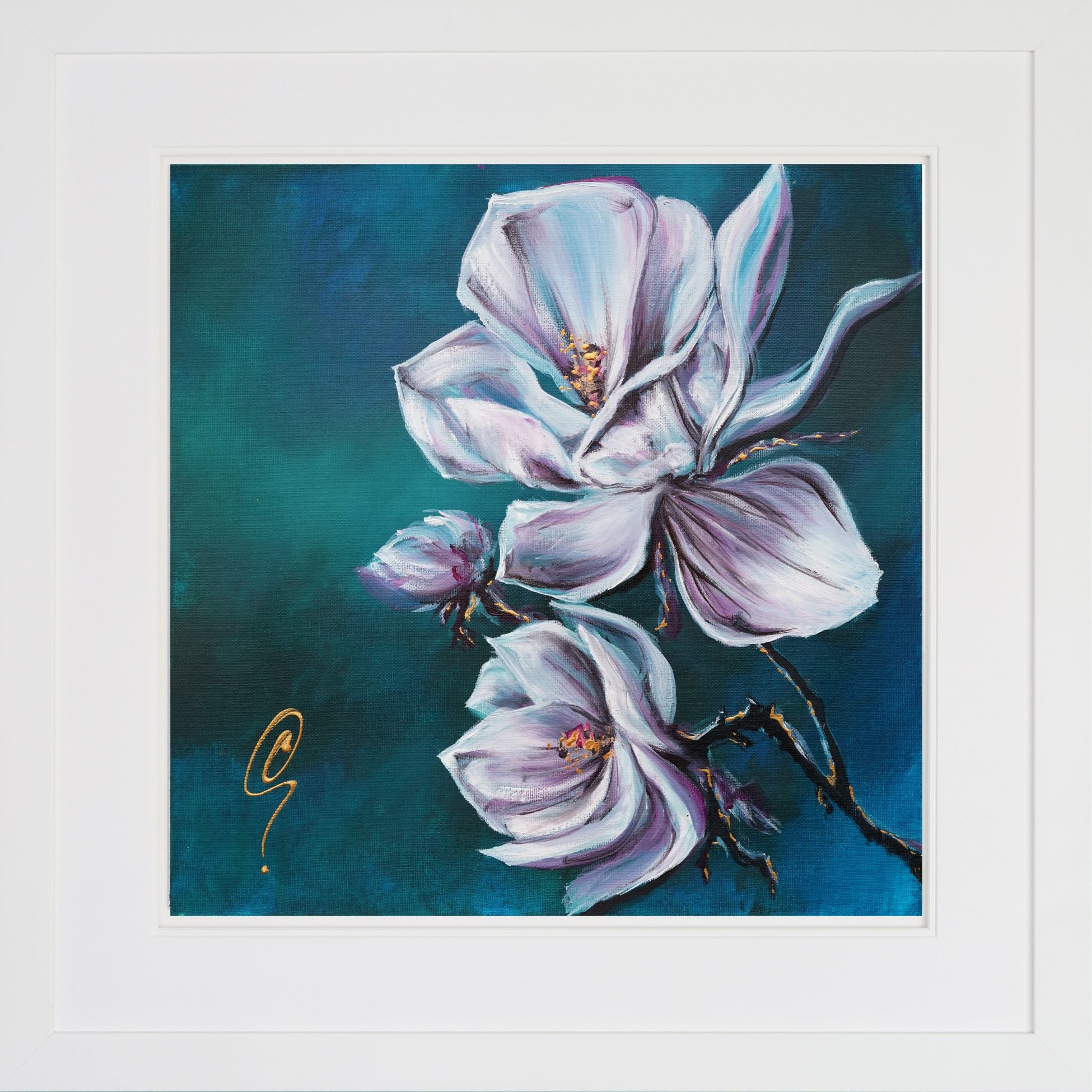 Clare Sykes - 'Moon Flower' -  Framed Limited Edition
