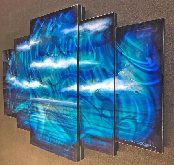 Chris DeRubeis - 'Mystic Sea 5 Panel 1507821 By Chris DeRubeis' - Framed Original Art