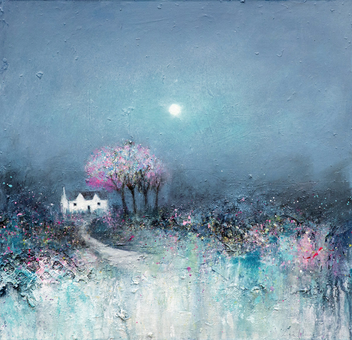 Lisa House - 'Peaceful Moon' - Framed Original Artwork