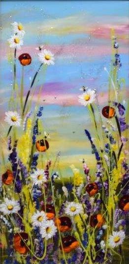 Rozanne Bell - 'Floral Delight' - Framed Original Art