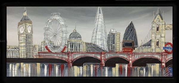 Edward Waite - 'Silver City Over Tower Hill' - Framed Original Art