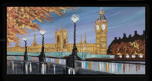 Edward Waite - 'The Magic Of Westminster At Night' - Framed Original Art