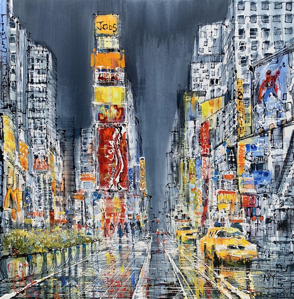 Nigel Cooke - "Times Square Rush Hour"  - Framed Limited Edition Canvas