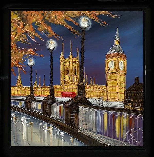 Edward Waite - 'Westminster Lights' - Framed Original Art