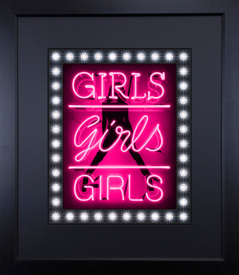 Courty - 'Girls Girls Girls' (Hot Pink) - Framed Limited Edition artwork