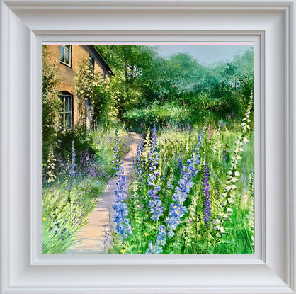 Heather Howe - 'Delphinium Cottage' - Framed Limited Edition Print