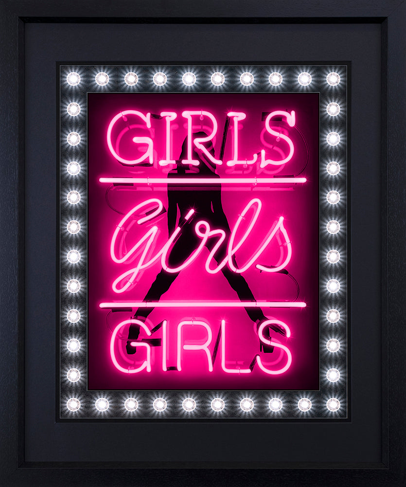 Courty - 'Girls Girls Girls' (Hot Pink) - Framed Limited Edition artwork